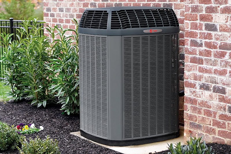 Air conditioning unit outside residential home in Rancho Mission Viejo, California.